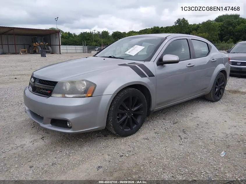 2014 Dodge Avenger Sxt VIN: 1C3CDZCG8EN147468 Lot: 45332133
