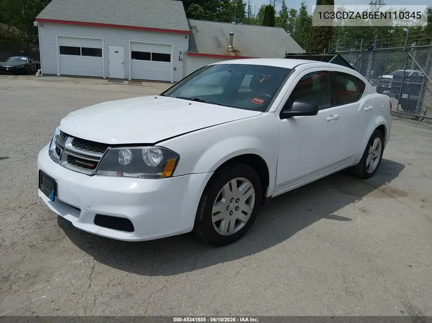 2014 Dodge Avenger Se VIN: 1C3CDZAB6EN110345 Lot: 45341855