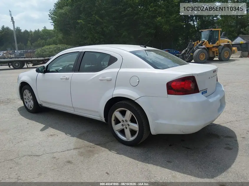 2014 Dodge Avenger Se VIN: 1C3CDZAB6EN110345 Lot: 45341855