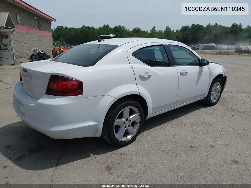 2014 Dodge Avenger Se VIN: 1C3CDZAB6EN110345 Lot: 45341855