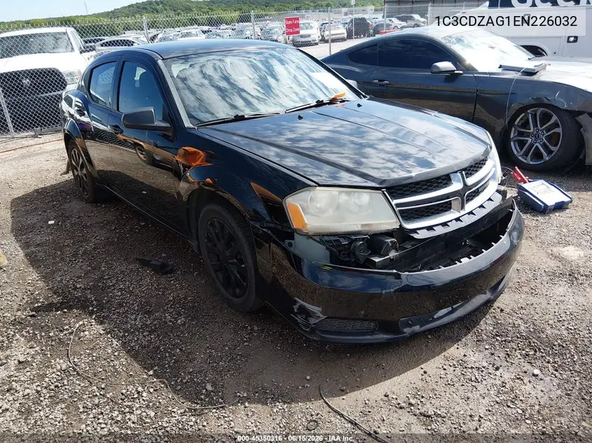 2014 Dodge Avenger Se VIN: 1C3CDZAG1EN226032 Lot: 45350316