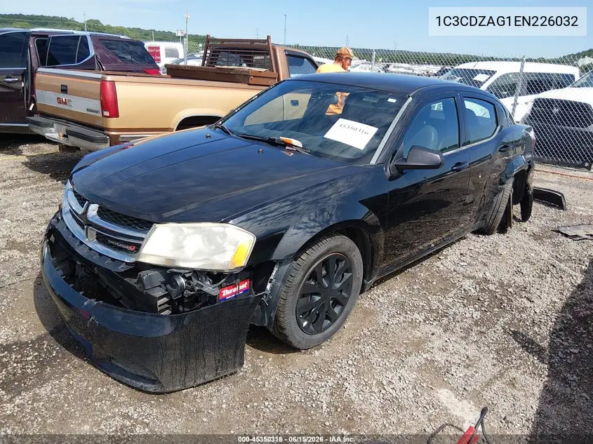 2014 Dodge Avenger Se VIN: 1C3CDZAG1EN226032 Lot: 45350316