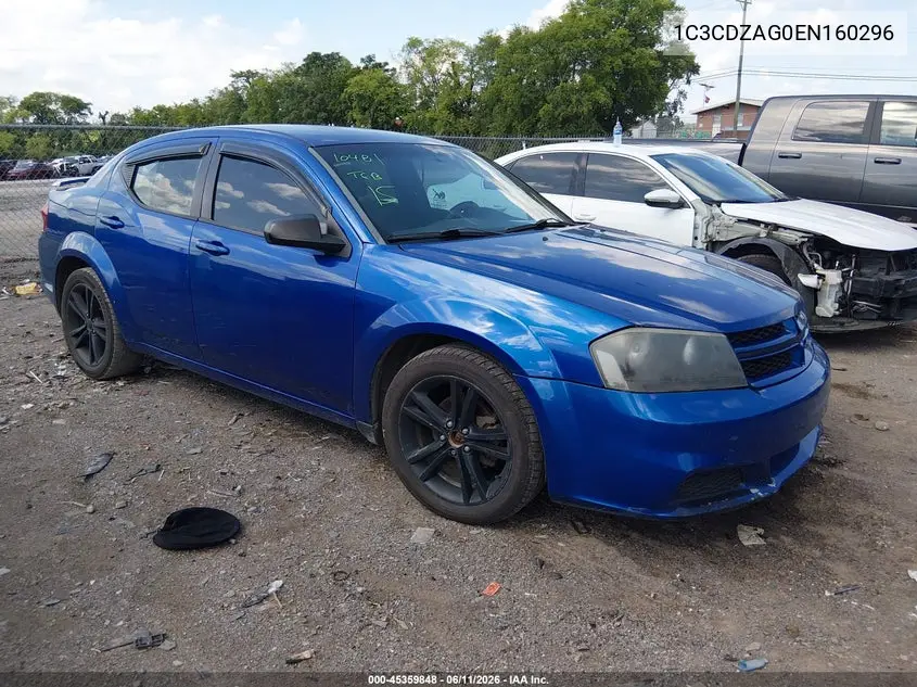 2014 Dodge Avenger Se VIN: 1C3CDZAG0EN160296 Lot: 45359848
