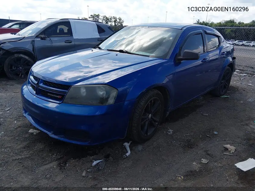 2014 Dodge Avenger Se VIN: 1C3CDZAG0EN160296 Lot: 45359848