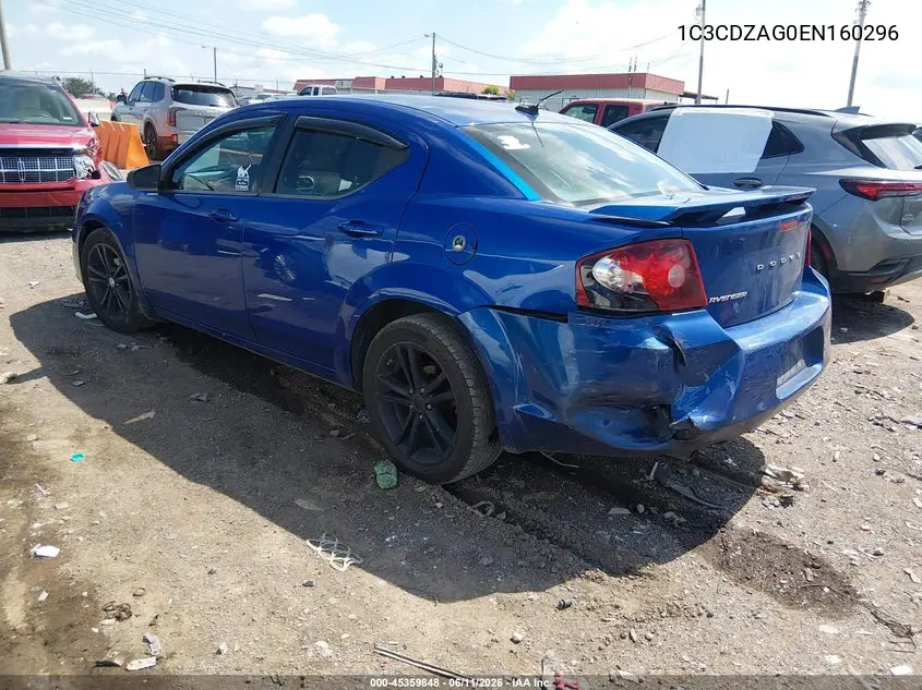 2014 Dodge Avenger Se VIN: 1C3CDZAG0EN160296 Lot: 45359848