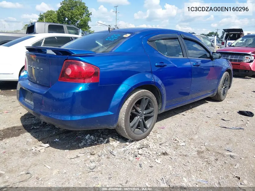 2014 Dodge Avenger Se VIN: 1C3CDZAG0EN160296 Lot: 45359848