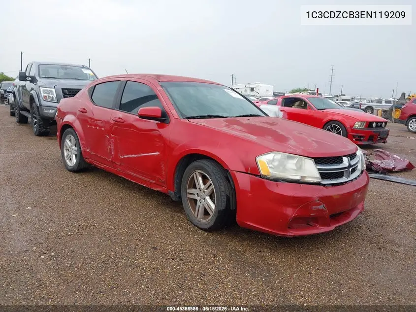 2014 Dodge Avenger Sxt VIN: 1C3CDZCB3EN119209 Lot: 45366586