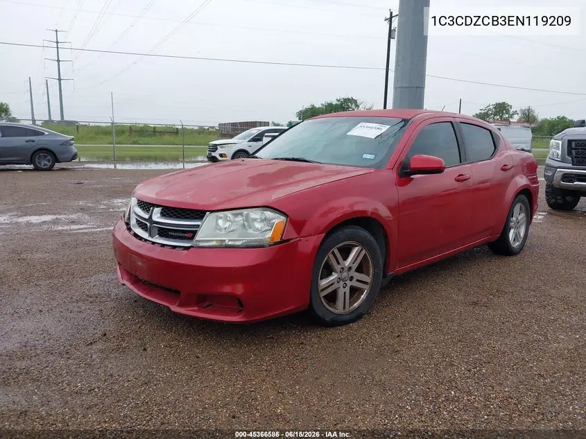 2014 Dodge Avenger Sxt VIN: 1C3CDZCB3EN119209 Lot: 45366586
