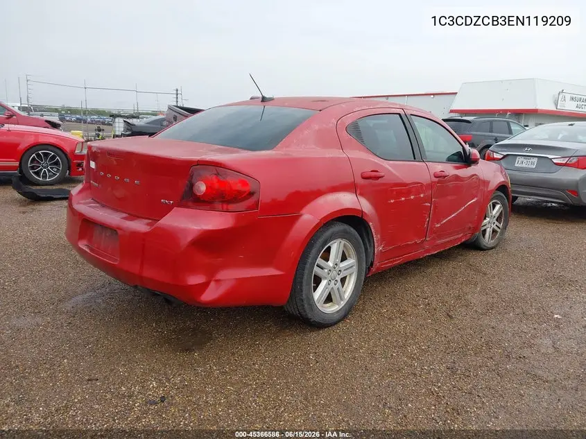 2014 Dodge Avenger Sxt VIN: 1C3CDZCB3EN119209 Lot: 45366586
