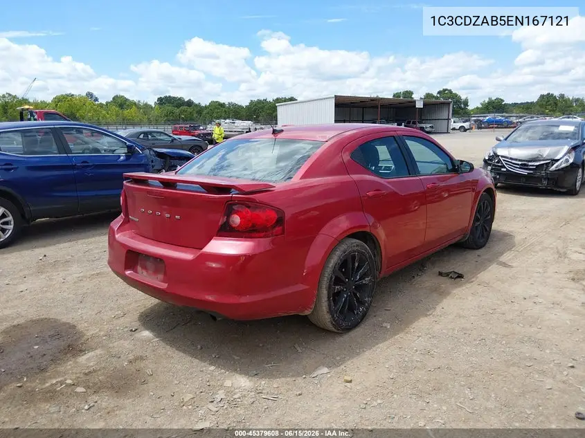 2014 Dodge Avenger Se VIN: 1C3CDZAB5EN167121 Lot: 45379608