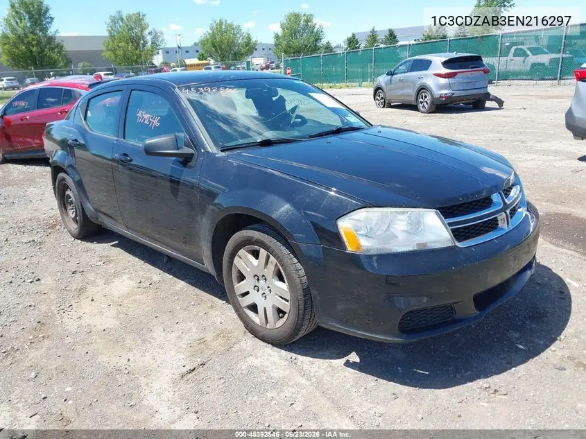 2014 Dodge Avenger Se VIN: 1C3CDZAB3EN216297 Lot: 45392546