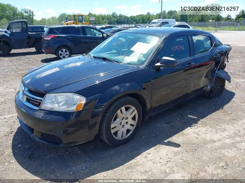 2014 Dodge Avenger Se VIN: 1C3CDZAB3EN216297 Lot: 45392546