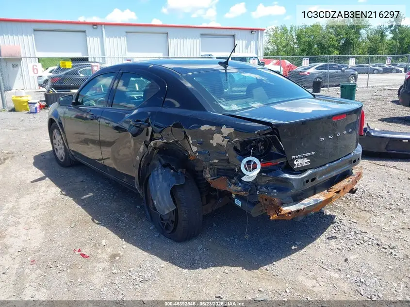 2014 Dodge Avenger Se VIN: 1C3CDZAB3EN216297 Lot: 45392546