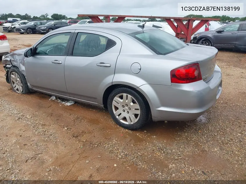2014 Dodge Avenger Se VIN: 1C3CDZAB7EN138199 Lot: 45398560