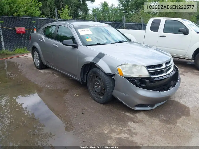 2014 Dodge Avenger Se VIN: 1C3CDZAB6EN222577 Lot: 45426266