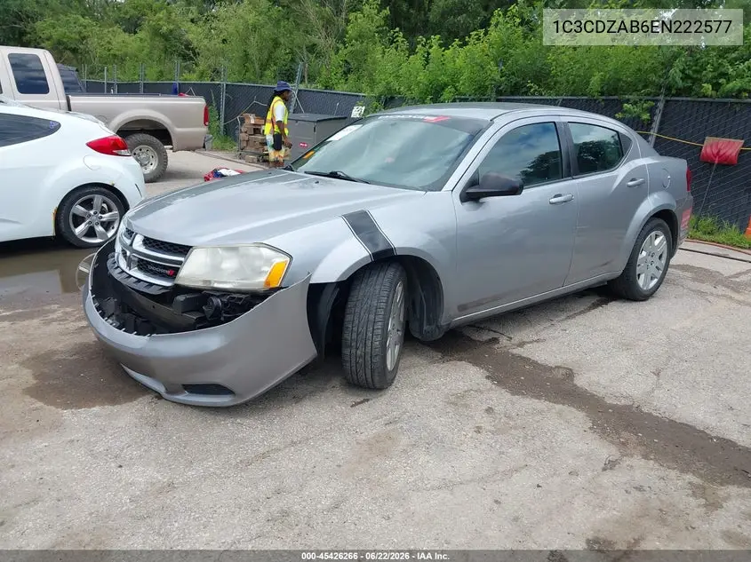 2014 Dodge Avenger Se VIN: 1C3CDZAB6EN222577 Lot: 45426266