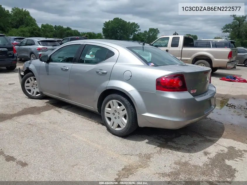 2014 Dodge Avenger Se VIN: 1C3CDZAB6EN222577 Lot: 45426266