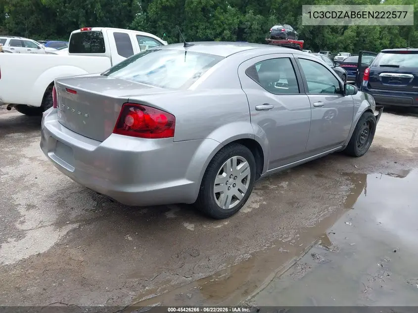 2014 Dodge Avenger Se VIN: 1C3CDZAB6EN222577 Lot: 45426266