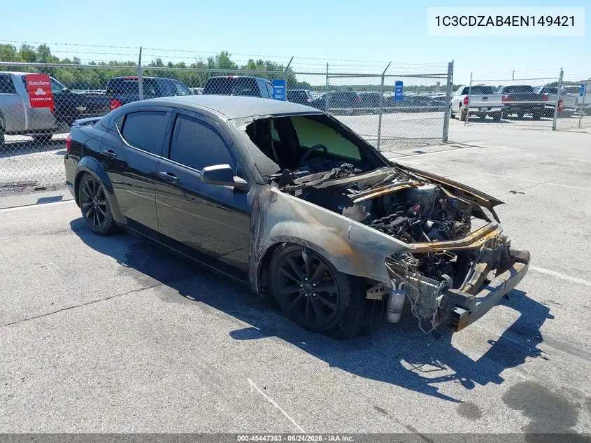 2014 Dodge Avenger Se VIN: 1C3CDZAB4EN149421 Lot: 45447353