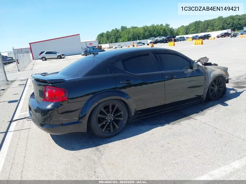 2014 Dodge Avenger Se VIN: 1C3CDZAB4EN149421 Lot: 45447353