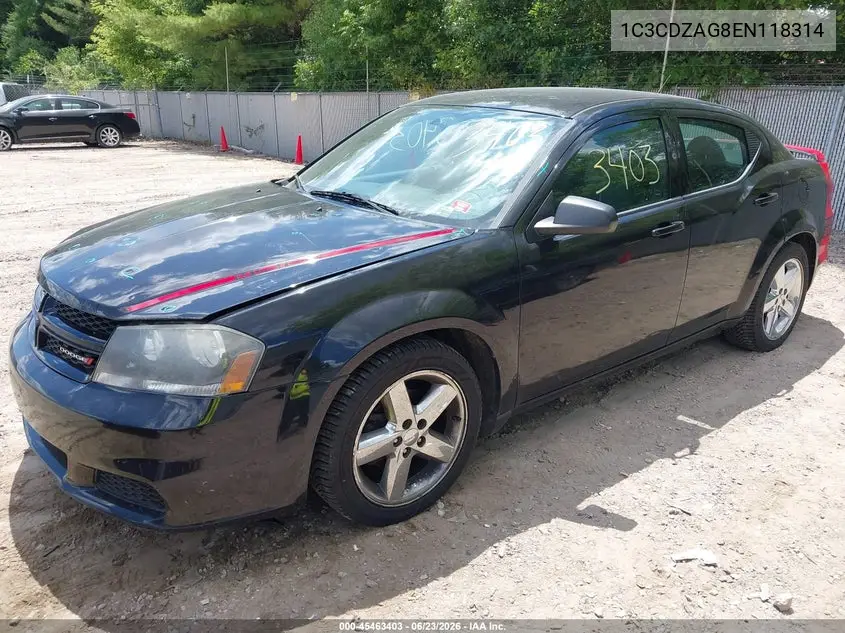 2014 Dodge Avenger Se VIN: 1C3CDZAG8EN118314 Lot: 45463403