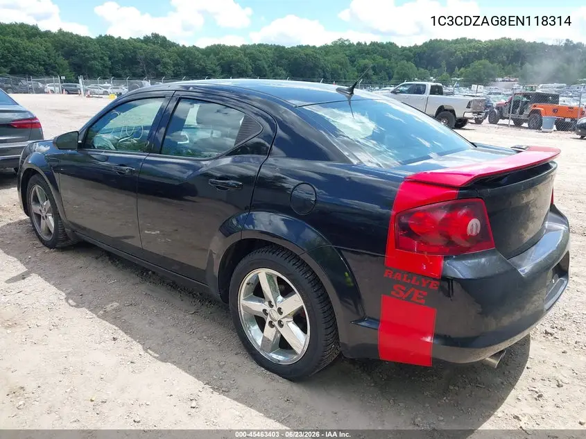2014 Dodge Avenger Se VIN: 1C3CDZAG8EN118314 Lot: 45463403