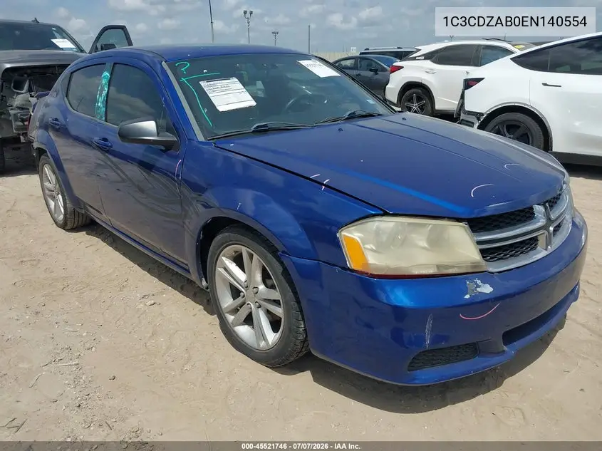2014 Dodge Avenger Se VIN: 1C3CDZAB0EN140554 Lot: 45521746