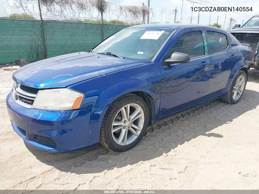 2014 Dodge Avenger Se VIN: 1C3CDZAB0EN140554 Lot: 45521746