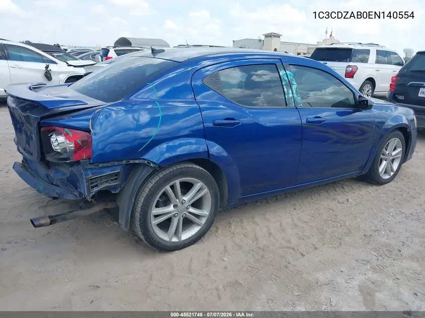 2014 Dodge Avenger Se VIN: 1C3CDZAB0EN140554 Lot: 45521746