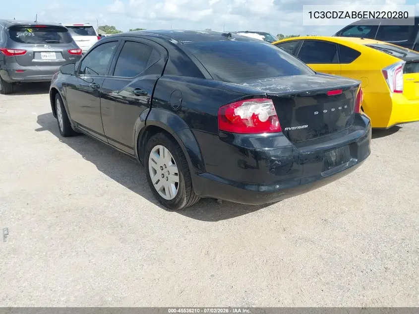 2014 Dodge Avenger Se VIN: 1C3CDZAB6EN220280 Lot: 45536210