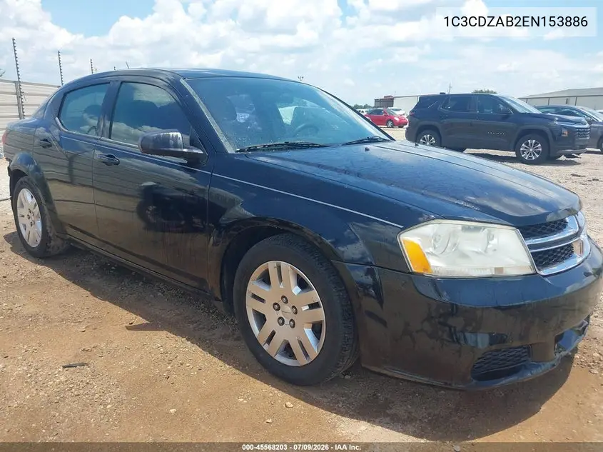2014 Dodge Avenger Se VIN: 1C3CDZAB2EN153886 Lot: 45568203