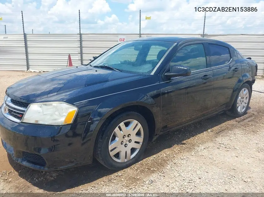 2014 Dodge Avenger Se VIN: 1C3CDZAB2EN153886 Lot: 45568203