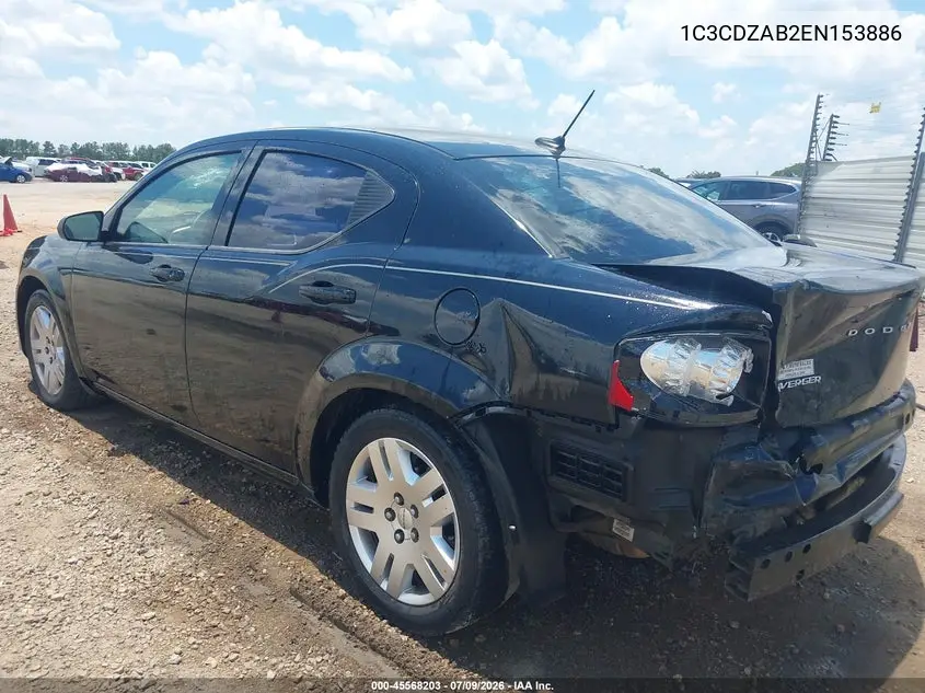 2014 Dodge Avenger Se VIN: 1C3CDZAB2EN153886 Lot: 45568203