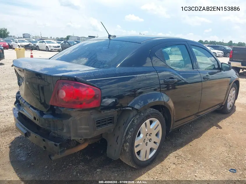 2014 Dodge Avenger Se VIN: 1C3CDZAB2EN153886 Lot: 45568203