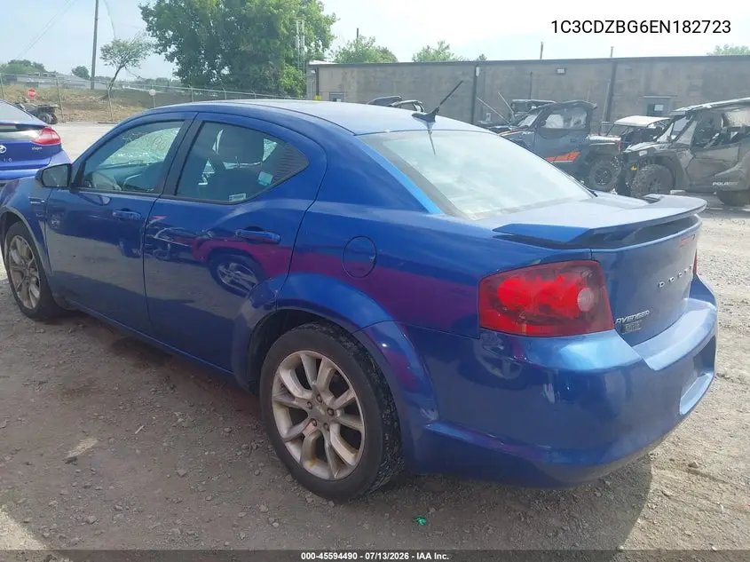 2014 Dodge Avenger R/T VIN: 1C3CDZBG6EN182723 Lot: 45594490