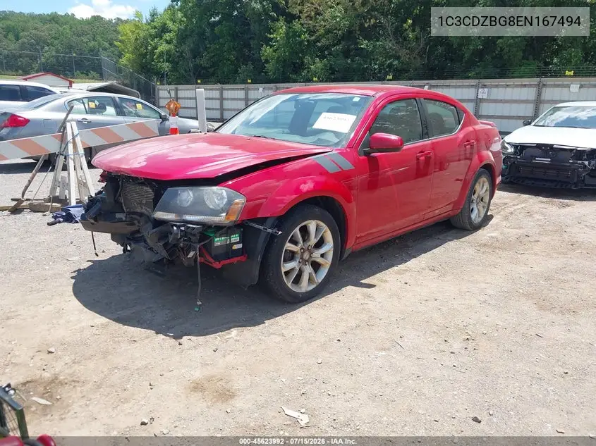 2014 Dodge Avenger R/T VIN: 1C3CDZBG8EN167494 Lot: 45623992