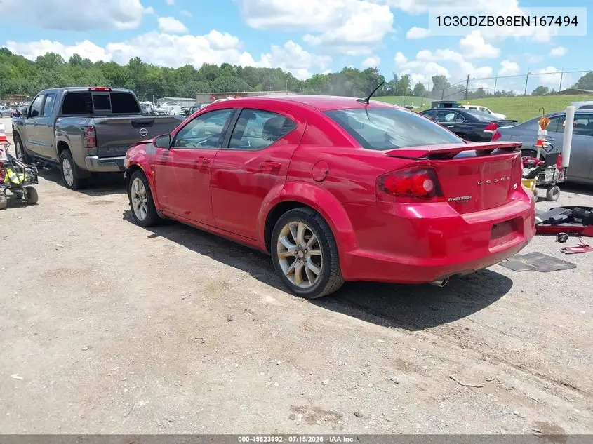 2014 Dodge Avenger R/T VIN: 1C3CDZBG8EN167494 Lot: 45623992