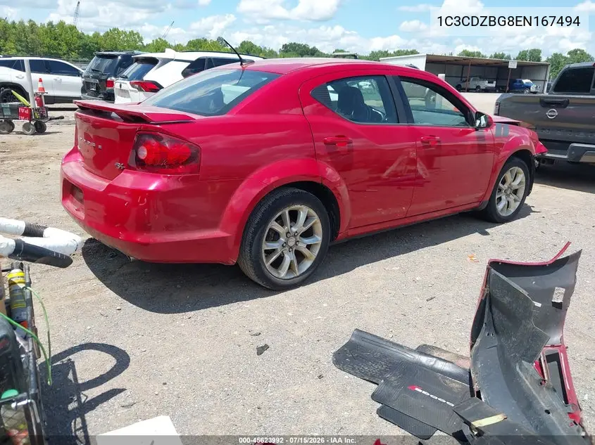 2014 Dodge Avenger R/T VIN: 1C3CDZBG8EN167494 Lot: 45623992