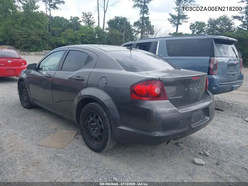 2014 Dodge Avenger Se VIN: 1C3CDZAG0EN218200 Lot: 45626466
