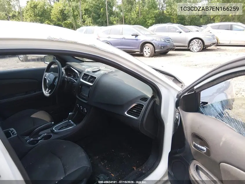 2014 Dodge Avenger Se VIN: 1C3CDZAB7EN166259 Lot: 45634181