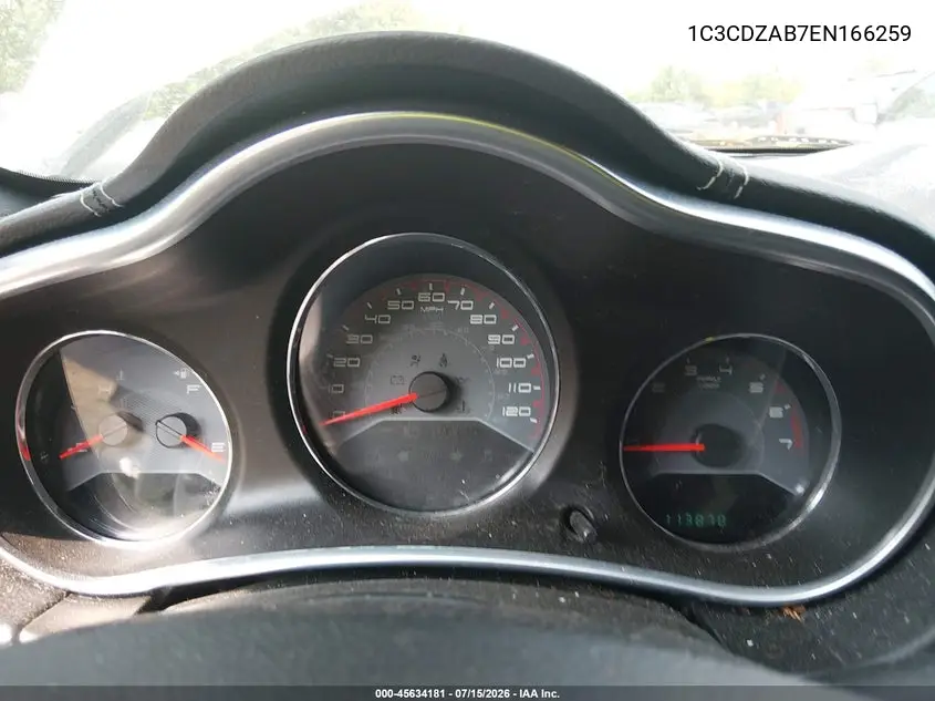 2014 Dodge Avenger Se VIN: 1C3CDZAB7EN166259 Lot: 45634181