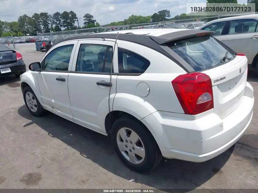 2007 Dodge Caliber VIN: 1B3HB28B67D177123 Lot: 44915598