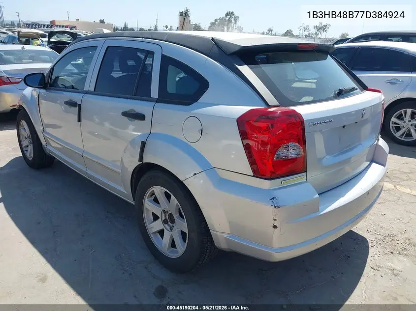 2007 Dodge Caliber Sxt VIN: 1B3HB48B77D384924 Lot: 45190204
