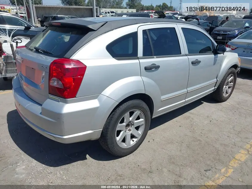2007 Dodge Caliber Sxt VIN: 1B3HB48B77D384924 Lot: 45190204