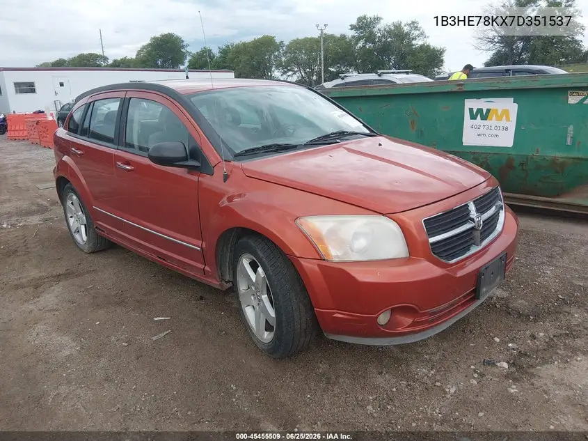 2007 Dodge Caliber R/T VIN: 1B3HE78KX7D351537 Lot: 45455509