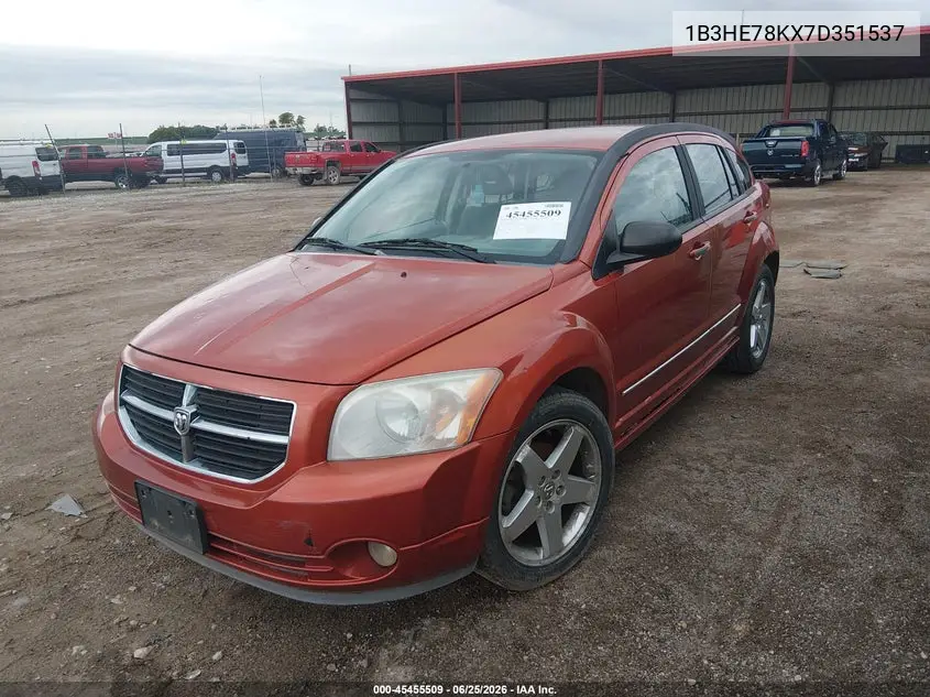 2007 Dodge Caliber R/T VIN: 1B3HE78KX7D351537 Lot: 45455509