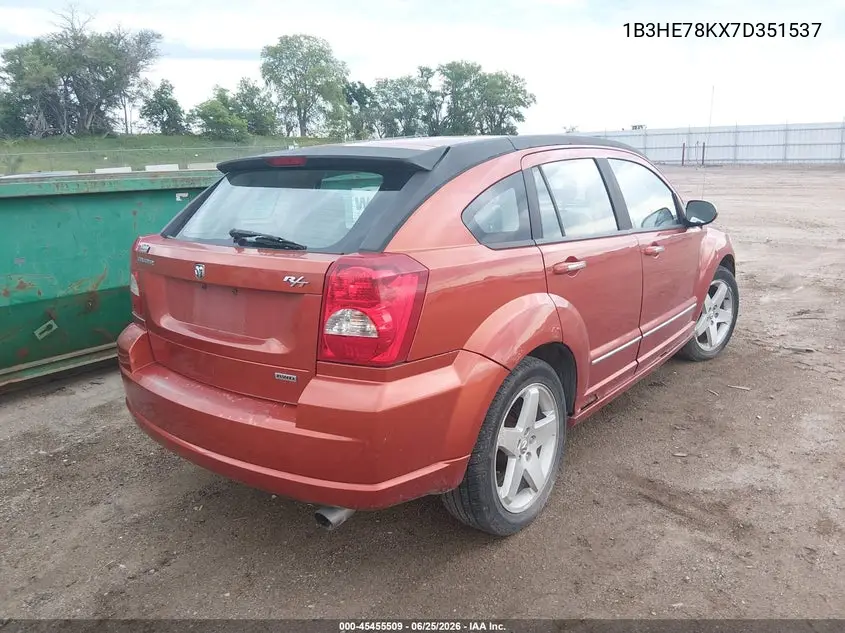 2007 Dodge Caliber R/T VIN: 1B3HE78KX7D351537 Lot: 45455509