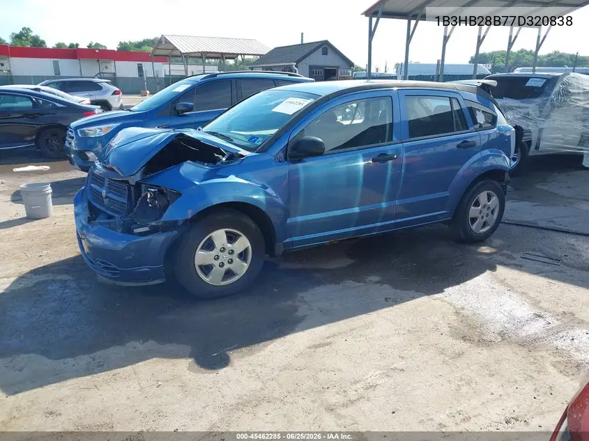 2007 Dodge Caliber VIN: 1B3HB28B77D320838 Lot: 45462285