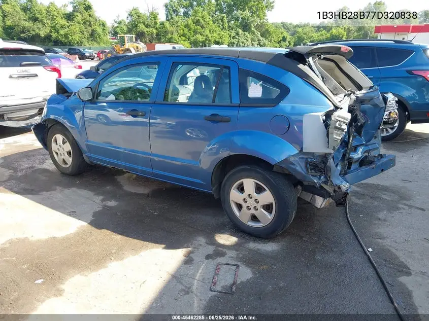 2007 Dodge Caliber VIN: 1B3HB28B77D320838 Lot: 45462285
