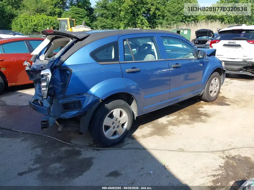 2007 Dodge Caliber VIN: 1B3HB28B77D320838 Lot: 45462285